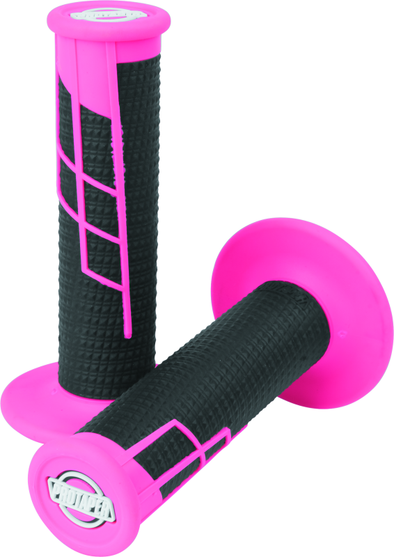 ProTaper Clamp-On 1/2 Waffle Grip - Neon Pink/Black 21655