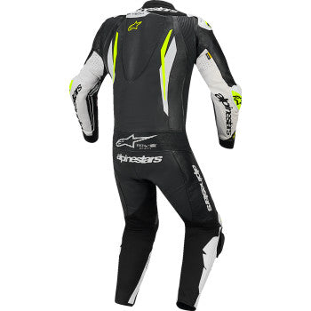 ALPINESTARS GP Tech v5 1-Piece Leather Suit - Black/White/Yellow Fluo - US 46 / EU 56 3150226-125-56