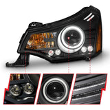 ANZO 2008-2011 Ford Focus Projector Headlights Black 121272