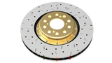 DBA 02-10 WRX / 13+ FR-S / 13+ BRZ Premium Front Drilled & Slotted 5000 Series Rotor w/ Black Hat