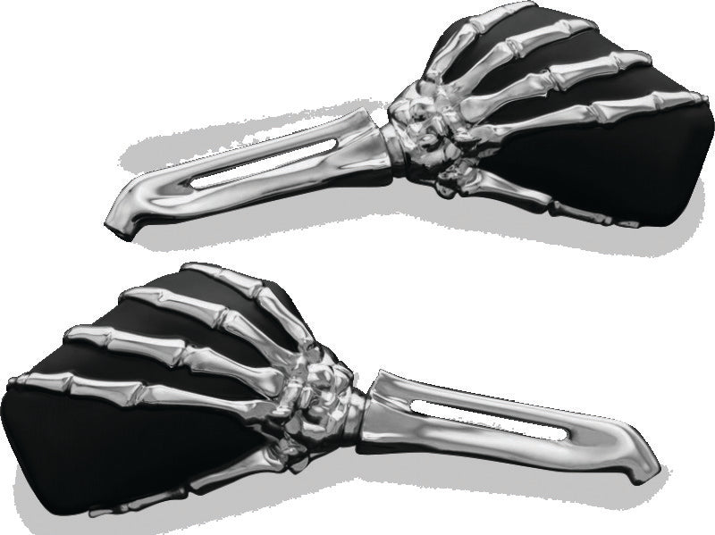 Kuryakyn Skeleton Hand Mirrors Chrome/Black 1759