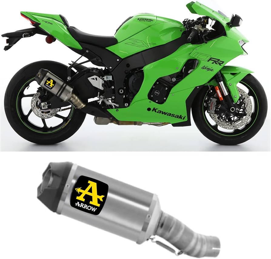 Arrow Kawasaki Zx-10rr '21 Homologada Aluminio. Silenciador Indy Race + Enlace Titanio 71928ak