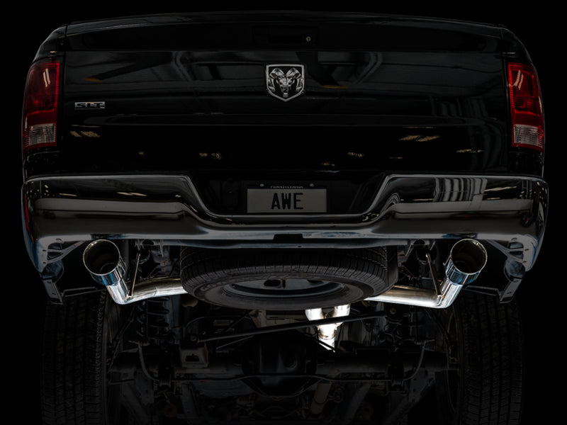 AWE Tuning 09-18 RAM 1500 5.7L (w/o Cutout) 0FG Dual Rear Exit Cat-Back Exhaust - Chrome Silver Tips 3015-32101
