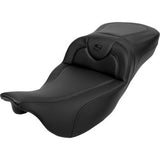 SADDLEMEN Roadsofa™ Extended Reach Seat - Carbon Fiber - Black Stitch - Backrest - FL '08-'23 A808-07R-186BLK