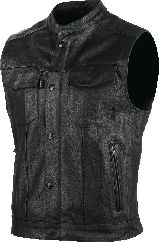 Speed and Strength Band Of Brothers Leather Vest Black - 3XL