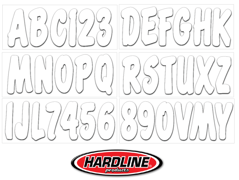 Hardline Boat Lettering Registration Kit 3 in. - 200 White solid WHI200EC