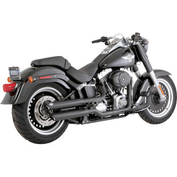 VANCE & HINES Twin Slash 3" Slip-On Mufflers - Black Fat Boy  Lo 2007-2009 FLSTFB  46844