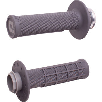 ODI Micro-X Half-Waffle v2 Lock-On Grips - Graphite/Silver H36MXH