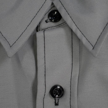 American Biker Biker Sam Contrast Stitch Shop Shirt - Gray/Black - Small ABBSAM17ST8SBSR