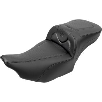 SADDLEMEN Roadsofa™ Extended Reach Seat - with Backrest - Carbon Fiber - FLTR/FLHX '23-'24 823-07-186B0
