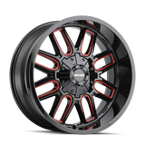 Mayhem 8107 Cogent 20x10 / 5x127 BP / -19mm Offset / 87.1mm Hub Black w/ Prism Red Wheel