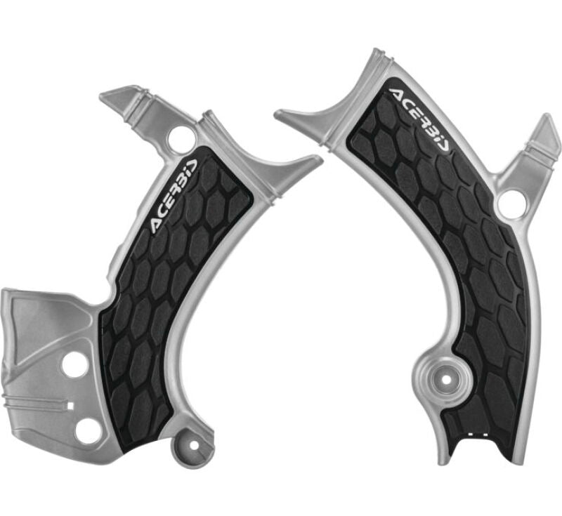 Acerbis 16-19 Yamaha YZ250F/YZ450F/YZ250FX/YZ450FX/WR250F/450F Frame Guards- X-Grip - Silver/Black 2689411015