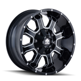 Mayhem 8103 Fierce 17x9 / 5x114.3 BP / -12mm Offset / 87mm Hub Black w/ Milled Spokes Wheel