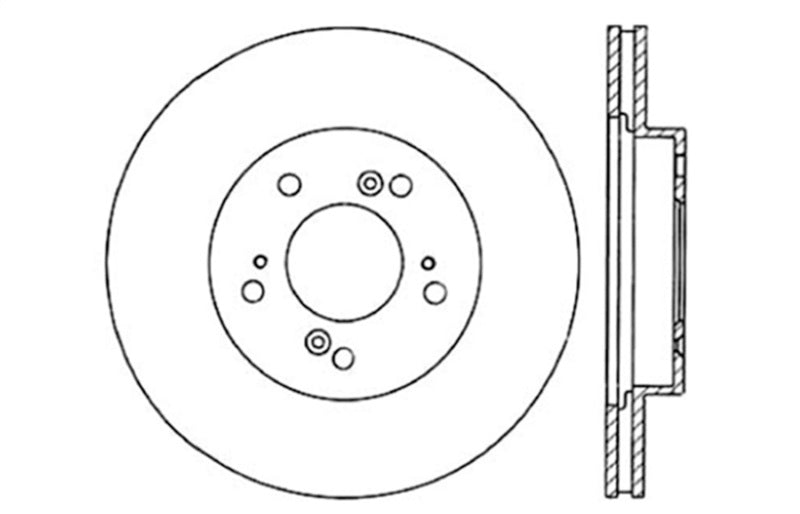 StopTech 97-01 Acura Integra Type R / 97-01 Honda CR-V Slotted & Drilled Right Front Rotor 127.40026R