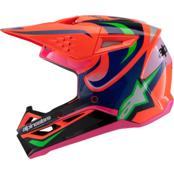 ALPINESTARS Youth SM3 Helmet - Deegan - Gloss Orange Fluo/Purple/Pink Fluo - Medium  8301425-433-YM