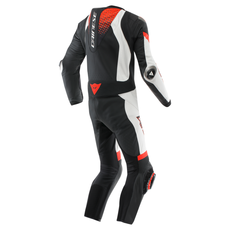 DAI Laguna Seca 6 1PC Leather Suit Perforated Black/White/Red Fluorescent Size - 44