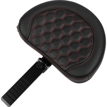 SADDLEMEN Roadsofa™ Extended Reach Seat - with Backrest - Honeycomb - Red Stitch - FLTR/FLHX '23-'24 823-07-190B4