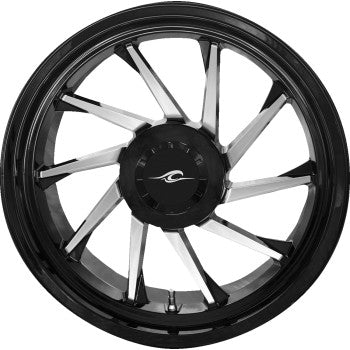 COASTAL MOTO Wheel - Hurricane 3D - Rear Right - Black/Chrome - 18" - Trike 3D-HURR-187T-BC