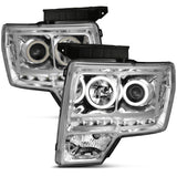 ANZO 2009-2014 Ford F-150 Projector Headlights w/ Halo Chrome (CCFL) G2 111297