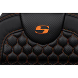 SADDLEMEN RoadSofa™ Seat - Honeycomb - Orange Stitch - Extended Reach - without Backrest - FLH/FLT '08-'23 A808-07B-190ORA