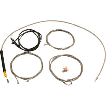 LA CHOPPERS Cable Kit - 18" - 20" Handlebars - Stainless LA-8059KT3-19