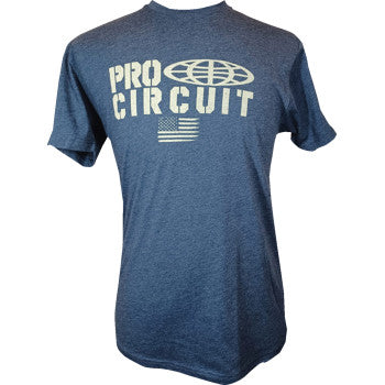 PRO CIRCUIT Logo Flag T-Shirt - Heather Navy - Small 3030-23644