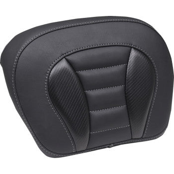 MUSTANG Deluxe Chopped Tour-Pak® Sissy Bar Pad - Black w/ Gunmetal Stitch - Touring 88405GM