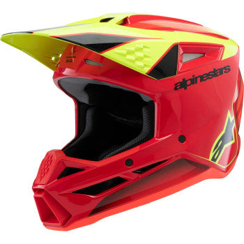 ALPINESTARS Youth SM3 Helmet - Fray - Gloss Red/Yellow Fluo/Black - Medium 8301625-3051-YM