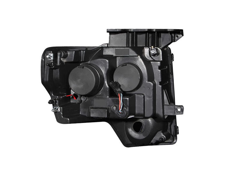 ANZO 2009-2014 Ford F-150 Projector Headlights w/ Halo Black (CCFL) 111161
