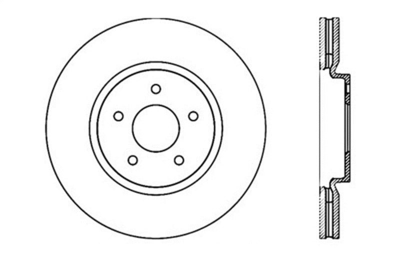 StopTech Nissan 370z / Infiniti G37 SportStop Drilled Front Right Rotor 128.42100R