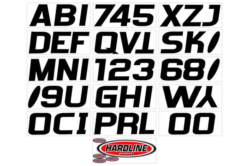 Hardline Boat Lettering Registration Kit 3 in. - 700 Solid Black BLK700EC