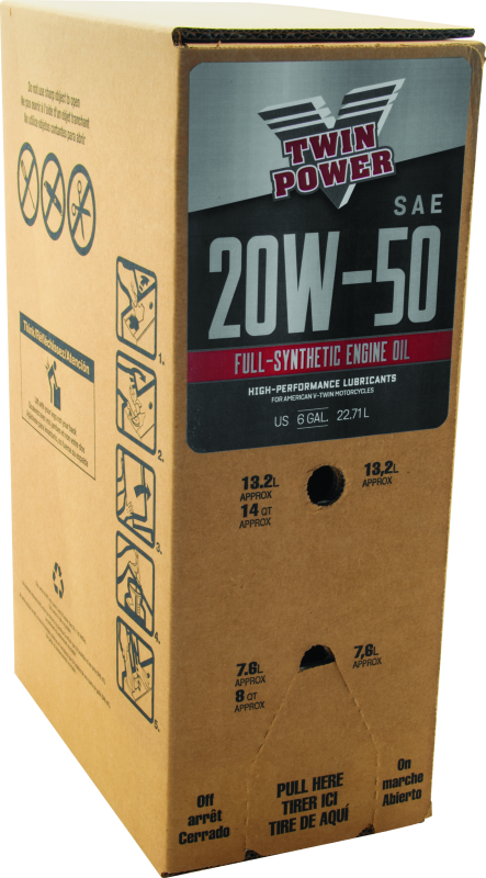 Twin Power 20W50 Synthetic Oil 6 Gallon Bag In Box 539027