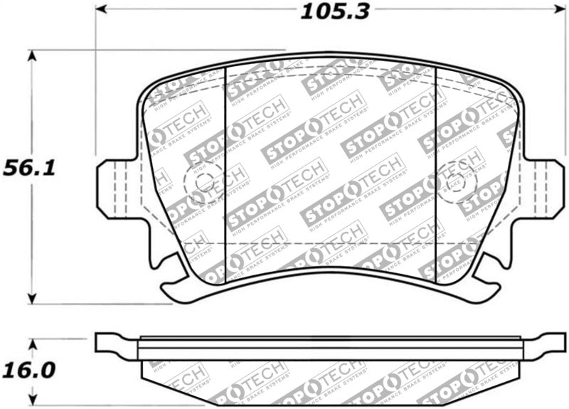 StopTech Street Select Brake Pads - Rear 305.1108