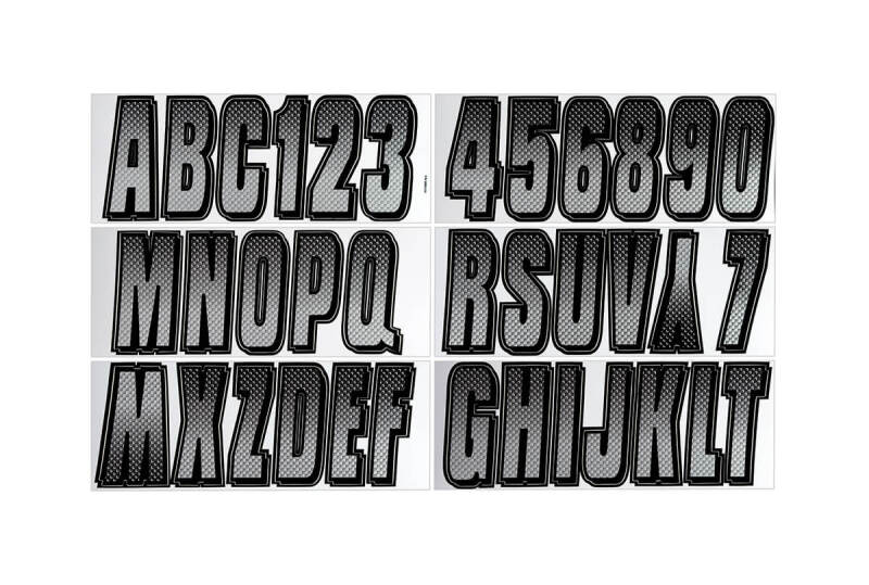 Hardline Boat Lettering Registration Kit 3 in. - 300 Silver/Black SIBKG300