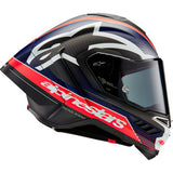 ALPINESTARS Supertech R10 Helmet - Team - Matte Black/Carbon Red Fluo/Blue - XS 8200224-1383-XS