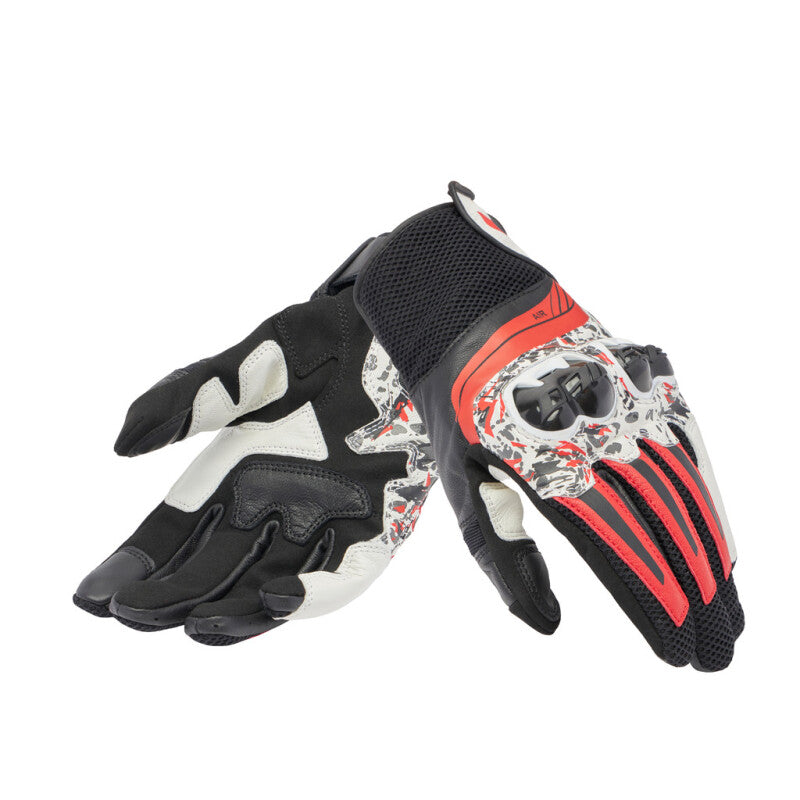 Dainese Mig 3 Unisex Leather Gloves Black/Red Spray/White - Small 201815934-32J-S