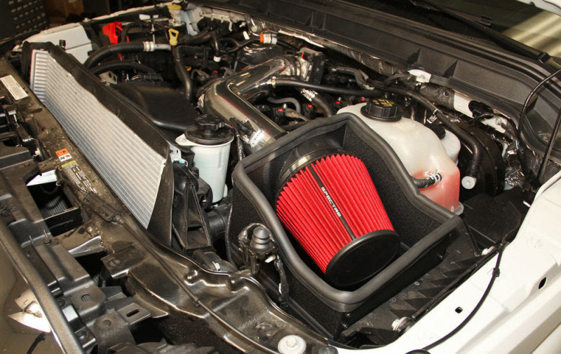 Spectre 11-14 Ford F250/350 V8-6.2L F/I Air Intake Kit - Polished w/Red Filter 9001