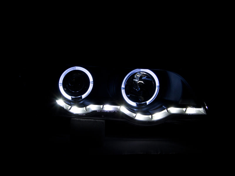 ANZO 2000-2003 BMW X5 Projector Headlights w/ Halo Black 121398