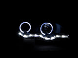 ANZO 2000-2003 BMW X5 Projector Headlights w/ Halo Black 121398