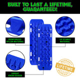 Rhino USA Recovery Traction Boards - Blue (Pair)