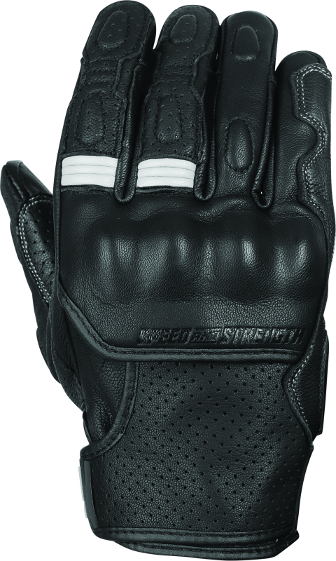 Speed and Strength Twist of Fate Leather Gloves Black/White - XL