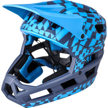 KALI DH Invader Helmet - LTD Glitch - Matte Navy/Cyan - XS-M 0211323226