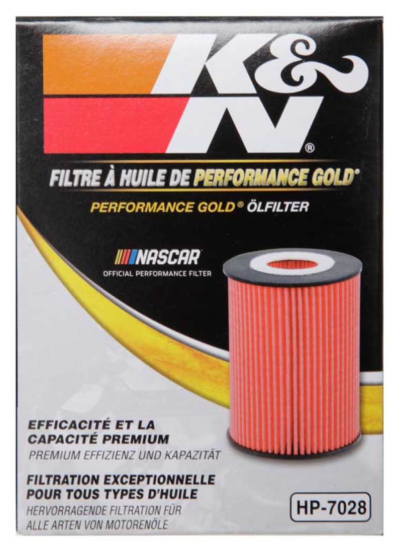 K&N Performance Oil Filter for 2010+ Mercedes Benz GLE350D 3.0L V6 DSL 2.75in OD x 3.625in H HP-7028