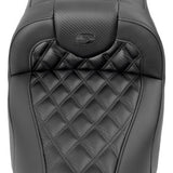 SADDLEMEN RoadSofa™ Seat - without Backrest - Carbon Fiber - Lattice Stitch - FLTR/FLHX '23-'24 823-07-20600