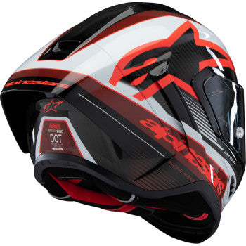 ALPINESTARS Supertech R10 Helmet - Team - Black/Carbon Red/Gloss White - 2XL 8200224-1352-XXL