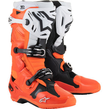 ALPINESTARS Tech 10 Enduro Boots - Fluorescent Orange/Black/White - US 12 2010025-4512-12