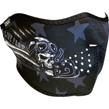 ZAN HEADGEAR Neoprene Half Mask - Skull Live WNFM709H