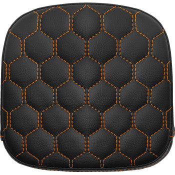 SADDLEMEN Sissy Bar Pad - Honeycomb - Orange Stitching 040749ORA