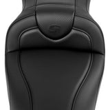 SADDLEMEN Roadsofa™ Seat - without Backrest - Carbon Fiber - Black Stitch - 'FL '08-'19 A808-07B-185BLK