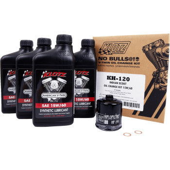 KLOTZ OIL Oil Change Kit - Indian Scout - 15W/60 KH-120